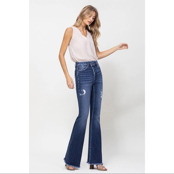 LAST 1! Harmony Asymmetric Waistband Flare Jeans - Picture 8 of 11
